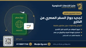 تجديد جواز السفر المصري من الخارج - منجز
